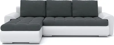 Produktbild von Ecksofa TOKIO VI 230x155 - LINKS - Farben zur Auswahl - mit Schlaffunktion - 2 Bettkästen - STOFF JASMINE 96 + SOFT 17 Dunkelgrau&Weiß