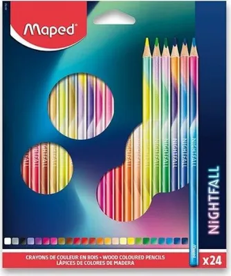 Obrázok produktu pre Mapovaná trojuholníková pastelka NIGHTFALL 24 Kartónová krabica