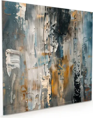 Produktbild von Küchenrückwand Spritzschutz Glas mit Motiv Abstrakte Kunstwerke 40 x 40 cm