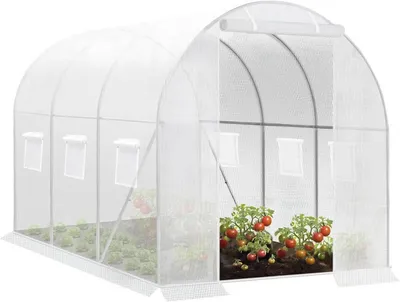 Obrázok produktu pre Fóliová konštrukcia s dverami a 6 oknami | Biela | 200x300x200 cm