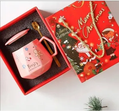 Productafbeelding van ECARLA Keramische kerstbeker, 250 ml, roze