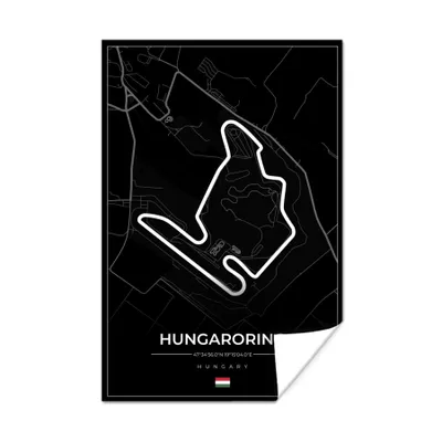 Produktbild von MuchoWow® Poster F1 - Ungarn - Auto - Rennstrecke - Hungaroring - Schwarz 40x60 cm - Plakate für die Wand - Poster Babyzimmer
