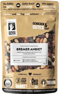 Produktbild von Bremer Anbiet, Nussmischung mit Cranberries und Weinbeeren, ungeschwefelt, 200g