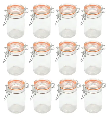 Produktbild von Einmachglas mit Metall Verschluss 250 ml - 12er Set - Marmeladenglas mit Bügelverschluss