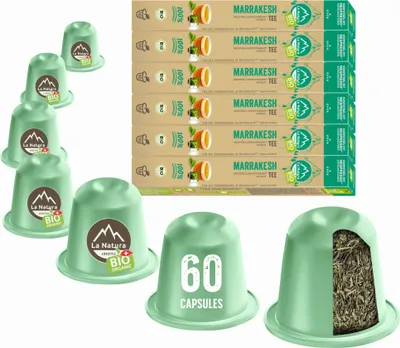 Productafbeelding van Marrakesh Thee - 60 theezakjes | La Natura Lifestyle Biologisch 120g | biologisch | Compatibel met Nespresso®*³ systemen