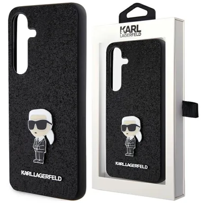 Zdjęcie produktu dla Etui Karl Lagerfeld Fixed Glitter Ikonik Logo Metal Pin Na Samsung Galaxy S24+ - Czarne