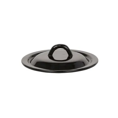 Productafbeelding van Geëmailerde deksel voor pan, klassiek zwart, 16 cm, 1 stuk