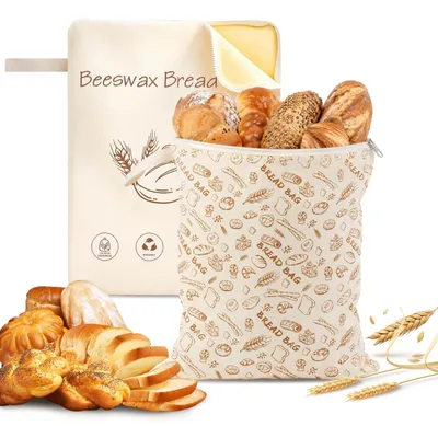 Productafbeelding van Elzusha - Set van 2 Bijenwas Broodzakken 43x33cm