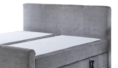 Produktbild von Boxspringbett Lockport mit Motor silberfarbener Samtbezug 50515-720 – Liegefläche ca. 180 x 200 cm