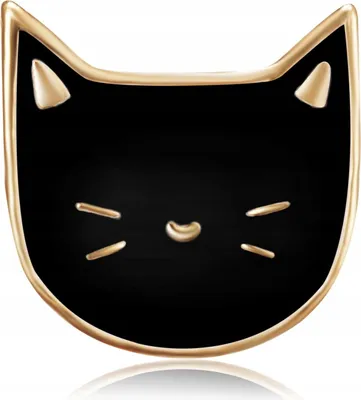Image de Broche PINETS noir et or Chaton Décoration mignonne