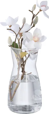 Image de Vase à fleurs Relaxdays, vase en verre pour fleurs, vase de table en verre transparent, grand vase décoratif, dimensions H x P : 20 x 10,5 cm, transparent
