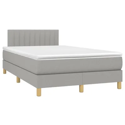 Immagine prodotto di vidaXL Letto a molle con materasso grigio chiaro 120x190 cm in tessuto