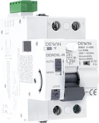 Obrázek produktu pro WIFI Dálkově ovládaný proudový chránič 2P 63A 30mA - Inteligentní ochrana s ovládáním pomocí aplikace AC 220V