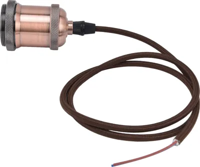Image de Support de lampe E27 avec cordon Lampe pendante vintage pour chambre à coucher (rouge antique)