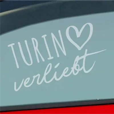Produktbild von Auto Aufkleber Turin verliebt Herz Stadt Heimat Liebe Car 19x10 cm Milchglas Sticker Heckscheibenaufkleber