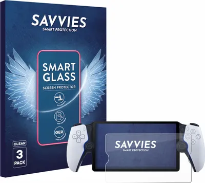 Produktbild von 3x Savvies Schutzglas Folie für Sony Playstation Portal 9H Panzer Schutzfolie Glas Displayschutz klar transparent