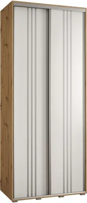 Produktbild von MEBLE KRYSPOL Davos 6 Schrank, zwei Türen - 235,2x100x45 cm - Artisan Weiß Silber