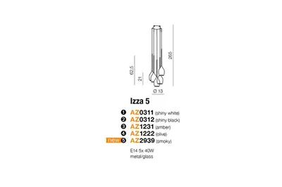 Produktbild von Izza Pendelleuchte, 5-flammig, Weiß, höhenverstellbar, Ø 13 x 21 x 120 cm