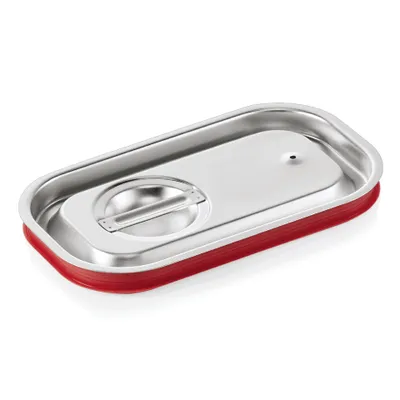 Immagine prodotto di Coperchio di trasporto Gastronorm GN 1/4 - anello di tenuta in silicone sul lato inferiore - acciaio inox