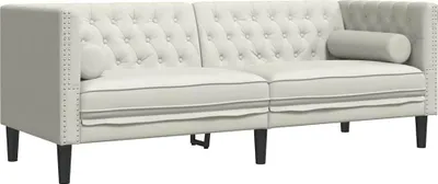 Produktbild von VidaXL 372700, Cremefarben, 3 Sitz(e), Schaum, Polyester, Polywood, Holz, 1940 mm, 745 mm