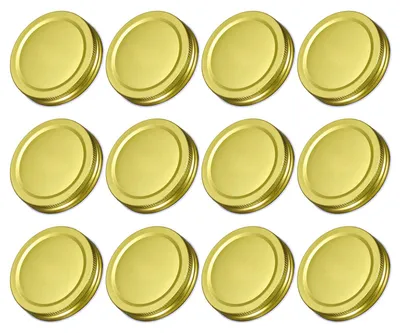 Deckel für Einmachgläser, 70 mm, goldfarben, 50 Stück