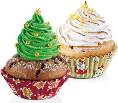 Produktbild von Papierbackförmchen DELÍCIA ø 6 cm, 60 St., Weihnachtsmotive