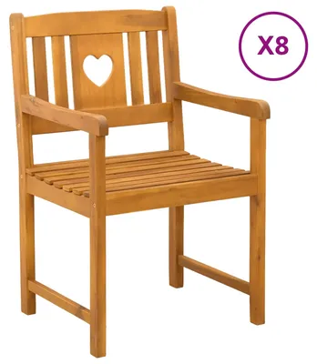 Zdjęcie produktu dla vidaXL Krzesła ogrodowe, 8 sztuk, naturalne, solidne drewno akacji
