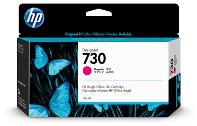 Produktbild von HP 730 - 130 ml - Magenta - original - DesignJet - Tintenpatrone - für DesignJet SD Pro MFP, T1600, T1600dr, T1700, T1700dr, T1708, T1708dr, T2600, T2600dr