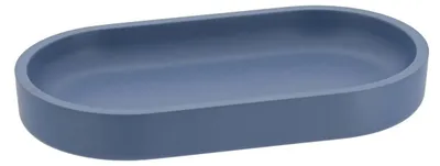 Produktbild von Tablett aus einfarbigem polyresin - jeansblau - Tendance