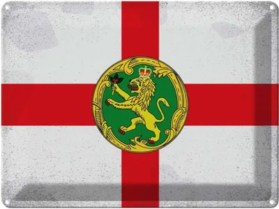 Produktbild von vianmo Blechschild 30x40 cm Alderney Flagge Fahne Wappen