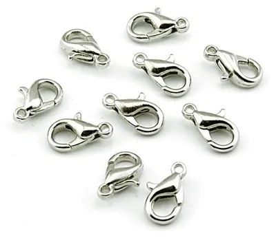 Produktbild von Vintageparts Karabinerverschluss Metalllegierung silberfarben 10 mm, 10 Stück