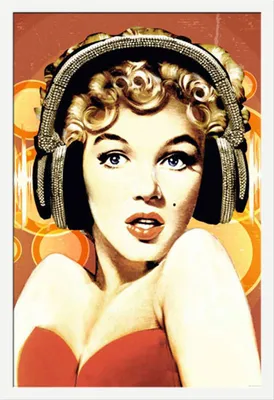 Produktbild von Monroe, Marilyn - Poster - Headphones + Wechselrahmen, Shinsuke® Maxi MDF weiss, Acryl-Scheibe