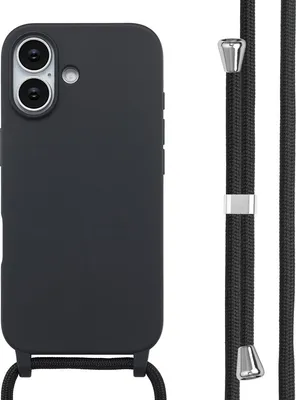 Zdjęcie produktu dla imoshion Silikonowe etui ze sznurkiem do Apple iPhone 17 - Czarny