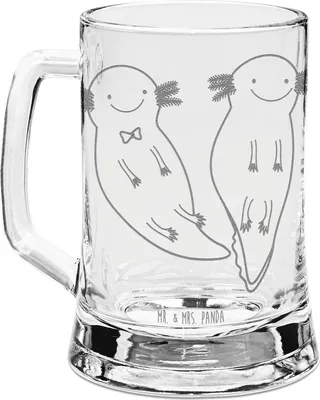 Produktbild von Mr. & Mrs. Panda Humpen Axolotl Freundin - Transparent - Geschenk, Lurch, Liebe, Seidel, Krug, Valentinstag, Glasseidel, Gravur Bierkrug, Ehemann, Glas