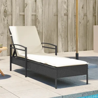 Produktbild von Maison Exclusive - Sonnenliege mit Auflage Schwarz 63x200x81 cm Poly Rattan