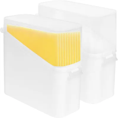 Produktbild von Käsebehälter aus Kunststoff mit transparenten Klappdeckeln zur Aufbewahrung von Butter/Käse im Kühlschrank