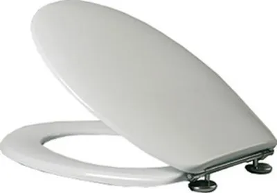 Produktbild von VIGOUR WC-Sitz derby basic plus für Stand/Wand WC mit Edelstahlscharnieren, weiß