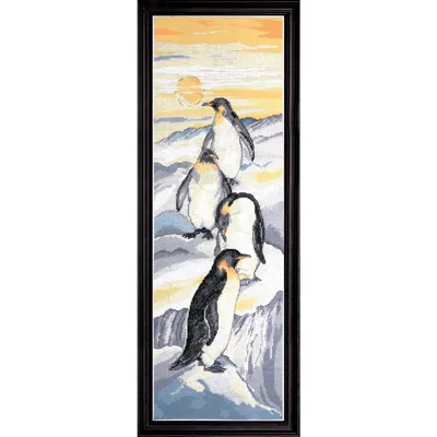 Obrázok produktu pre Súprava na vyšívanie krížikom "Tučniaky", počítaný vzor, 20x61cm