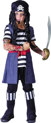 Immagine prodotto di Costume da pirata tatuato per bambini colorato - 110-122 (4-6 anni)