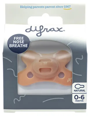 Productafbeelding van Difrax Fopspeen Natural 0-6 maand Peachy (1 stuk)