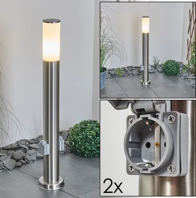 Produktbild von Zogno »Zogno« Sockelleuchte aus Metall/Kunststoff in Nickel-matt/Weiß