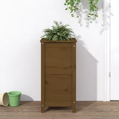 Productafbeelding van Maison Exclusive - Plantenbak, honingbruin, 40x40x78 cm, massief grenenhout
