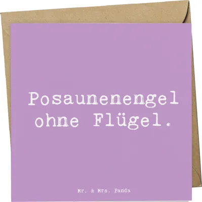 Produktbild von Mr. & Mrs. Panda Grußkarte Spruch Engel Posaune - Lavendeltraum - Geschenk, Musik, Klappkarte, Lernen, Instrument, anlasskarte, Musikerwitz, Musikinstrument, Musiker