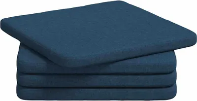 Produktbild von vidaXL Sitzkissen 4 pcs Blau 40 x 40 x 3 cm Stoff