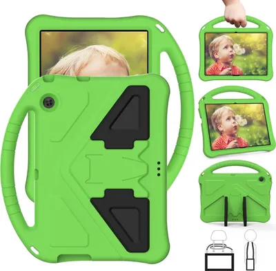 Image de Etui pour enfants pour Huawei MediaPad T3 10 9.6", étui antichoc léger en EVA avec support pliable et poignée verte