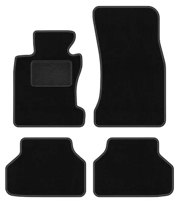 Obrázok produktu pre Velúrové autokoberce pre: BMW rad 5 E60 2003-2010 (xDrive) – sada 4 ks, čierne, na mieru – Wielganizator LUX