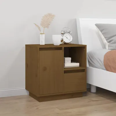 Immagine prodotto di vidaXL Comodino marrone miele 50x34x50 cm in legno massello di pino