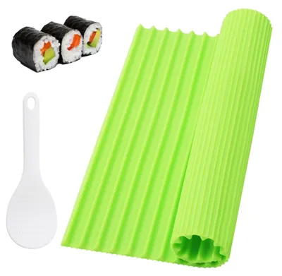 Produktbild von Sushi-Matte Sushimatte Sushi-Rollmatte - Silikon - Hitzebeständig 40 bis 250 °C - Faltbar und waschbar