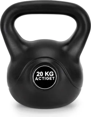 Produktbild von ACTIGET Kettlebell zum Training, 20 kg Hantel, ABS-Trainings-Kettlebell, schwarzer Ball