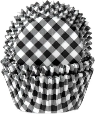 Produktbild von 50 Muffinförmchen, schwarz weiß kariert